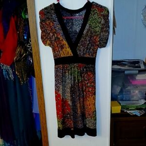 Multicolor V-Neck Dress